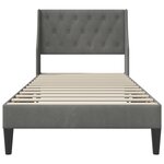 vidaXL Cadre de lit avec tête de lit Gris foncé 90 x 190 cm Velours
