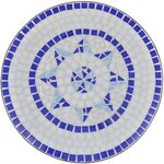 vidaXL Ensemble de bistro 3 Pièces Carreaux céramiques Bleu et blanc