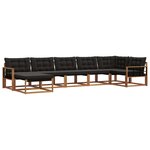 vidaXL Ensemble de canapés d'extérieur 7 pc Naturel et Noir