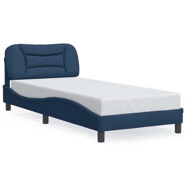 vidaXL Cadre de lit avec LED sans matelas bleu 80x200 cm tissu
