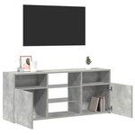 vidaXL Meuble TV avec lumières LED gris béton 120x30x50 cm