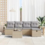 vidaXL Ensemble de canapé de jardin 6 Pièces Beige et Gris clair