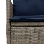 vidaXL Lot de 2 chaises de jardin inclinables avec coussins en résine tressée grise