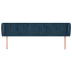 vidaXL Tête de lit avec oreilles Bleu foncé 203x23x78/88 cm Velours