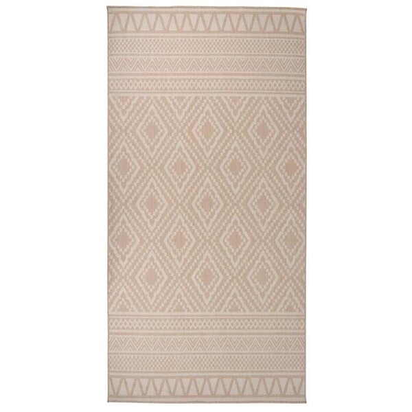 vidaXL Tapis à tissage plat d'extérieur 100x200 cm Rayures brunes