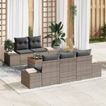 vidaXL Ensemble de canapé de jardin 6 Pièces Gris