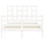 vidaXL Cadre de lit sans matelas blanc bois de pin massif