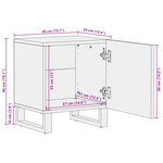 vidaXL Table de chevet 40x34x46 cm bois de manguier massif blanchi