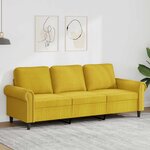 vidaXL Canapé à 3 places Jaune 180 cm Velours