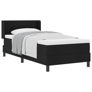 vidaXL Lit à ressorts avec tête de lit Noir 200 x 90 cm tissu