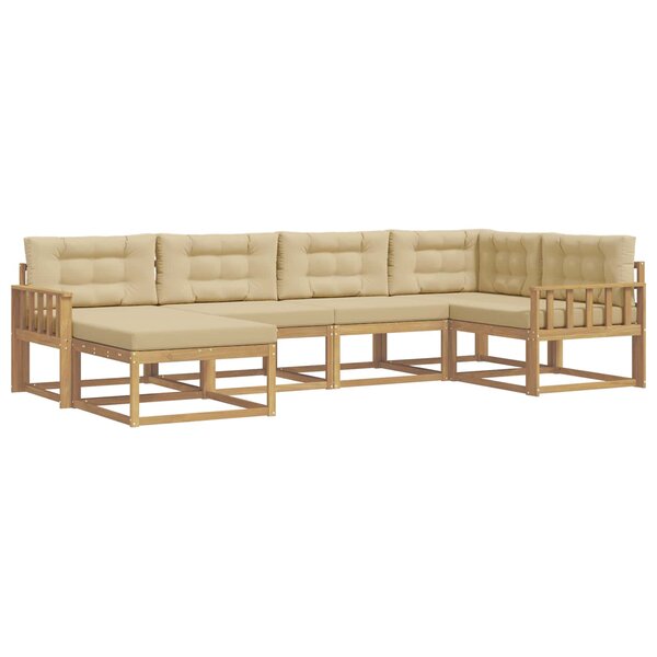 vidaXL Ensemble de canapés d'extérieur 5 pc Blanc et Beige Polyester