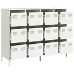 vidaXL Buffet blanc 135x39x103 5 cm acier laminé à froid