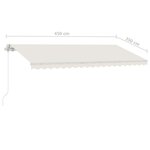 vidaXL Auvent manuel rétractable sur pied 450x350 cm Crème