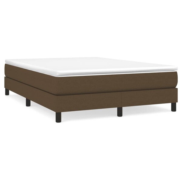 vidaXL Cadre de lit sans matelas marron foncé 140x190 cm tissu