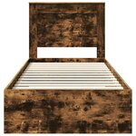 vidaXL Cadre de lit Chêne Fumé et Argent 75 x 190 cm Bois d'ingénierie