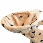 vidaXL Arbre à chat et griffoir Sisal 150 cm Empreintes de pattes Beige