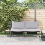 vidaXL Canapé de jardin 2 places avec coussins gris clair