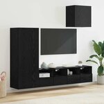 vidaXL Meubles TV muraux 4 Pièces Chêne noir Bois d'ingénierie