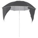 vidaXL Parasol de plage avec parois latérales anthracite 215 cm