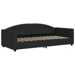 vidaXL Lit de jour avec gigogne et matelas noir 90x200 cm tissu