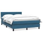 vidaXL Sommier à lattes de lit et matelas bleu foncé 160x210cm velours