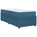 vidaXL Cadre de lit avec matelas avec matelas Bleu 90 x 190 cm Velours