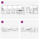 vidaXL Ensemble de canapés d'extérieur 7 pc Blanc et crème