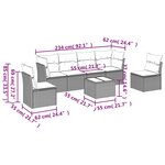 vidaXL Salon de jardin avec coussins 7 Pièces marron résine tressée