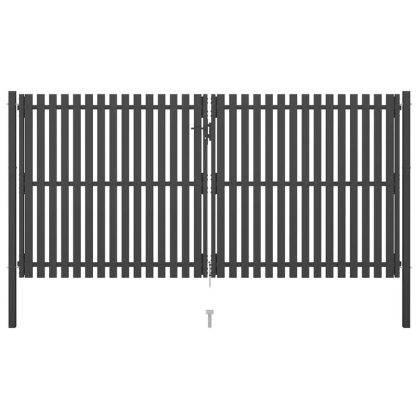vidaXL Portail de clôture de jardin Acier 4x2 25 m Anthracite