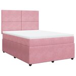 vidaXL Sommier à lattes de lit avec matelas Rose 140x190 cm Velours