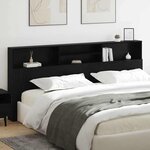 vidaXL Cabinet de Tête de Lit Chêne noir 220 x 19 x 101.5 cm