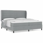 vidaXL Lit à ressorts avec matelas Gris clair 200 x 200 cm tissu