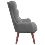 vidaXL fauteuil Gris foncé 69 x 74 x 93 cm Velours