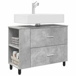 vidaXL Unité de vanité de salle de bain Gris béton 80 x 35 x 60 cm