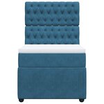 vidaXL Sommier à lattes de lit avec matelas bleu 80x200 cm velours