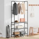 vidaXL Portant à vêtements avec étagères Sonoma gris 77 x 30 x 171 cm
