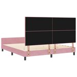 vidaXL Cadre de lit avec tête de lit Rose 180 x 200 cm Velours
