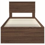 vidaXL Cadre de lit Chêne brun 90 x 200 cm Bois d'ingénierie