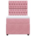 vidaXL Sommier à lattes de lit avec matelas Rose 100x200 cm Velours