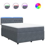 vidaXL Sommier à lattes de lit et matelas Gris foncé 160x200cm Velours