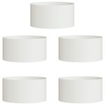 vidaXL Pots en métal blanc Blanc Métal 40 cm de diamètre Pots en métal