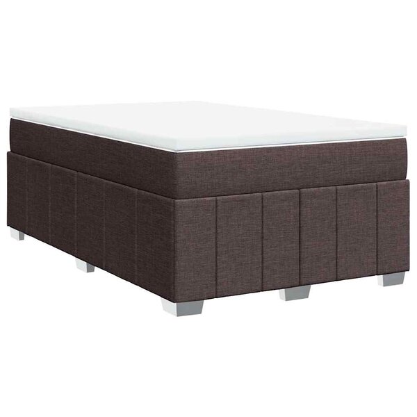 vidaXL Sommier à lattes de lit avec matelas Marron foncé 120x200 cm