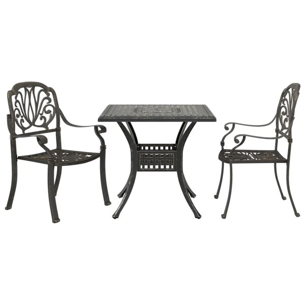 vidaXL Ensemble de bistrot 3 Pièces bronze aluminium coulé