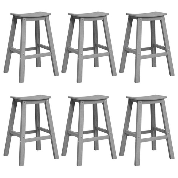 vidaXL Tabourets de bar 6 Pièces en gris clair en HDPE