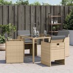 vidaXL Chaises de jardin avec coussins lot de 4 mélange beige