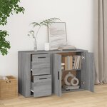 vidaXL Buffet Sonoma gris 100x33x59 5 cm Bois d'ingénierie