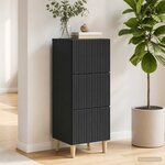 vidaXL Armoire à tiroirs Noir 33 x 34 5 x 90 cm Bois d'ingénierie
