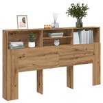 vidaXL Armoire de tête de lit chêne artisanal 180x19x103 5 cm