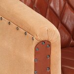 vidaXL Chaise cabriolet marron cuir véritable bois de manguier massif