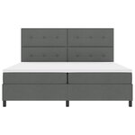 vidaXL Lit à ressorts avec matelas Gris foncé 200 x 200 cm tissu